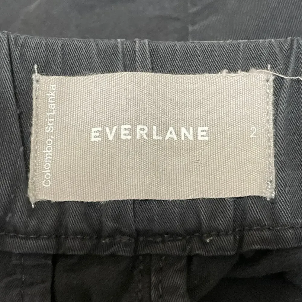 Everlane The Easy Short Women's Twill Black High Waisted Chino Casual Shorts 2